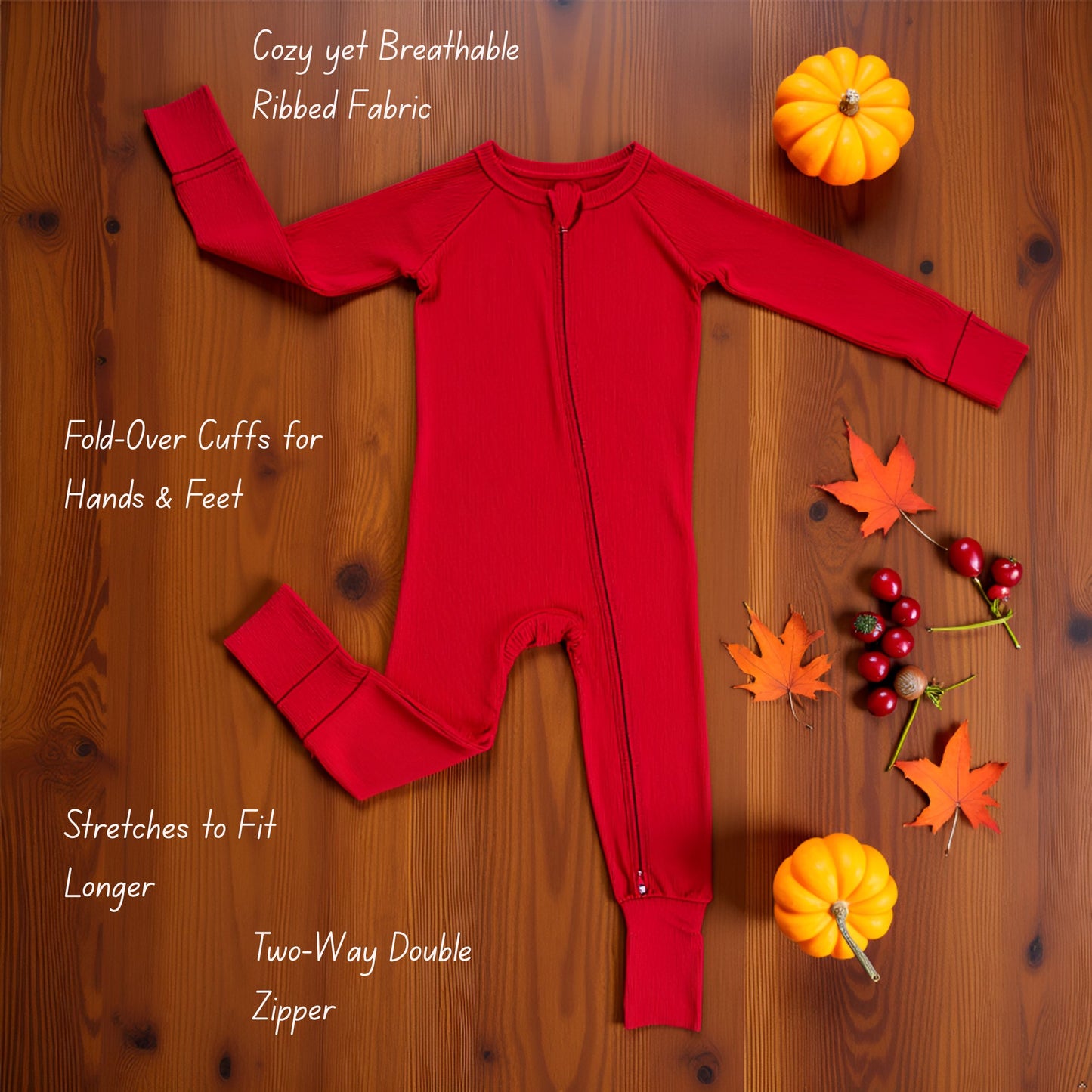Cranberry Ribbed QuickZip