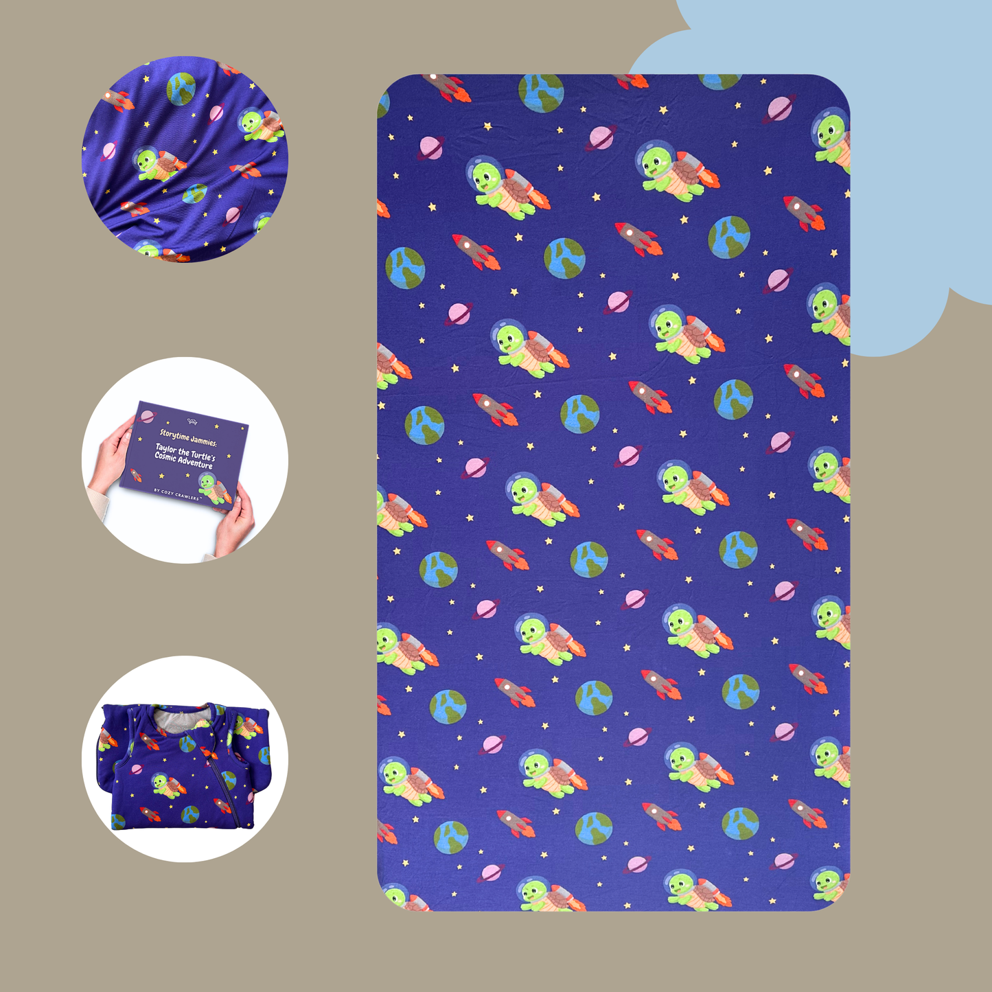 Taylor's Cosmic Print- ZzZ Fitted Crib Sheet