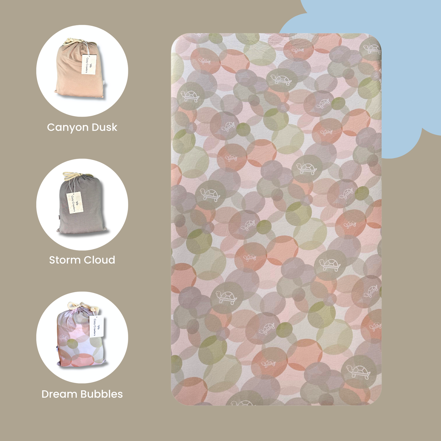 Dream Bubbles Print- ZzZ Fitted Crib Sheet