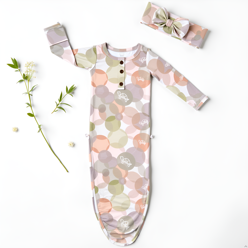 Dream Bubbles Infant Gown & Headband