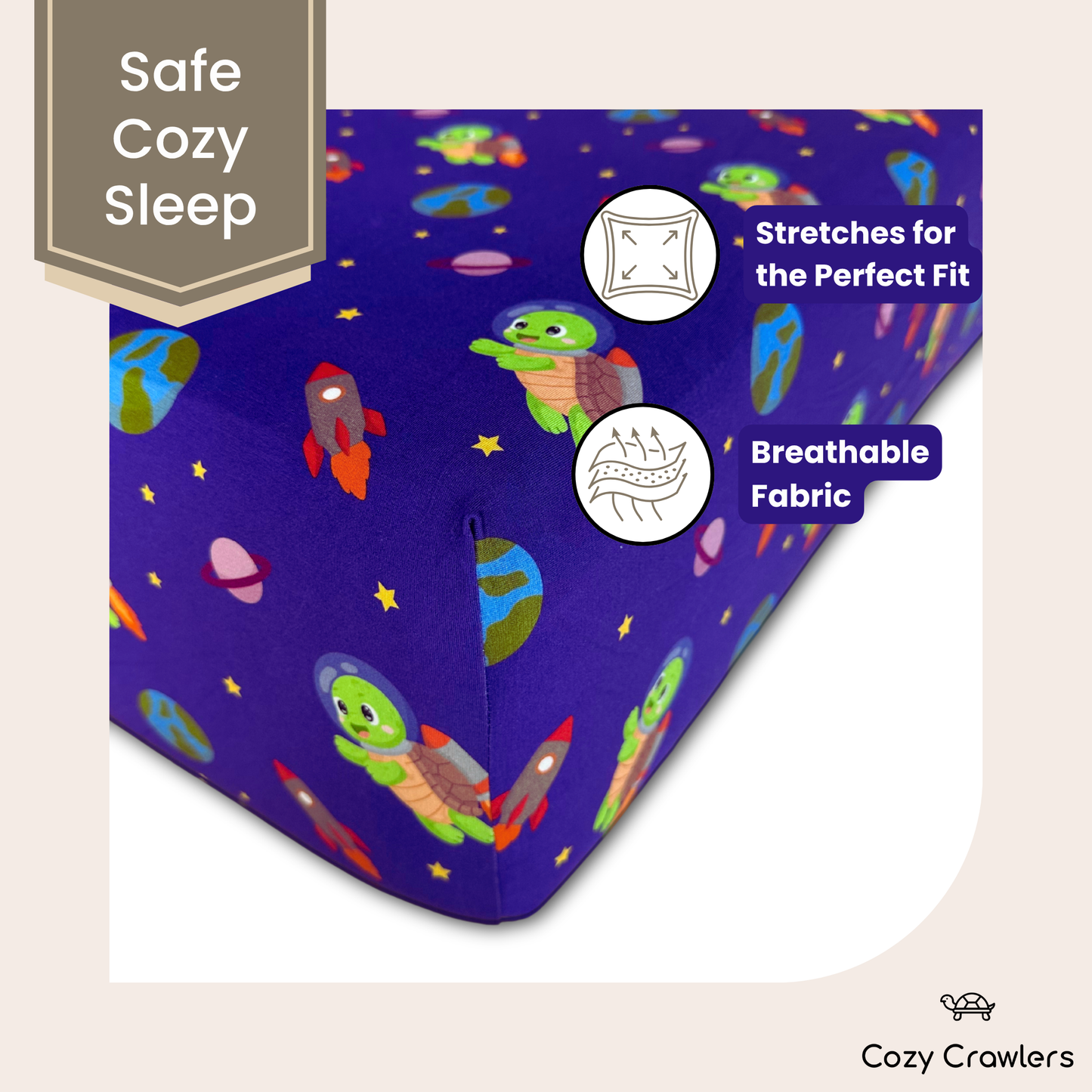 Taylor's Cosmic Print- ZzZ Fitted Crib Sheet