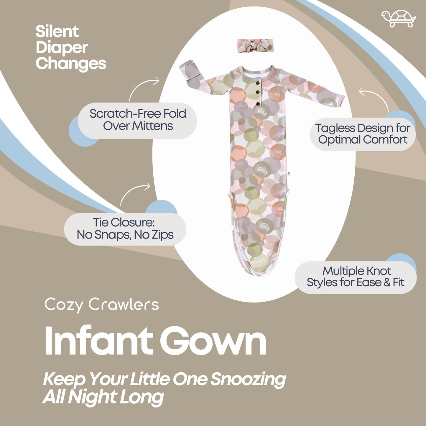 Dream Bubbles Infant Gown & Headband