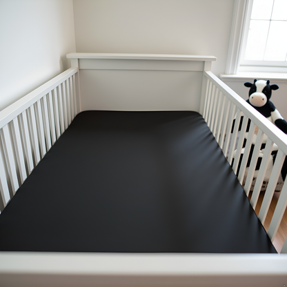 Raven Black Fitted Crib Sheet