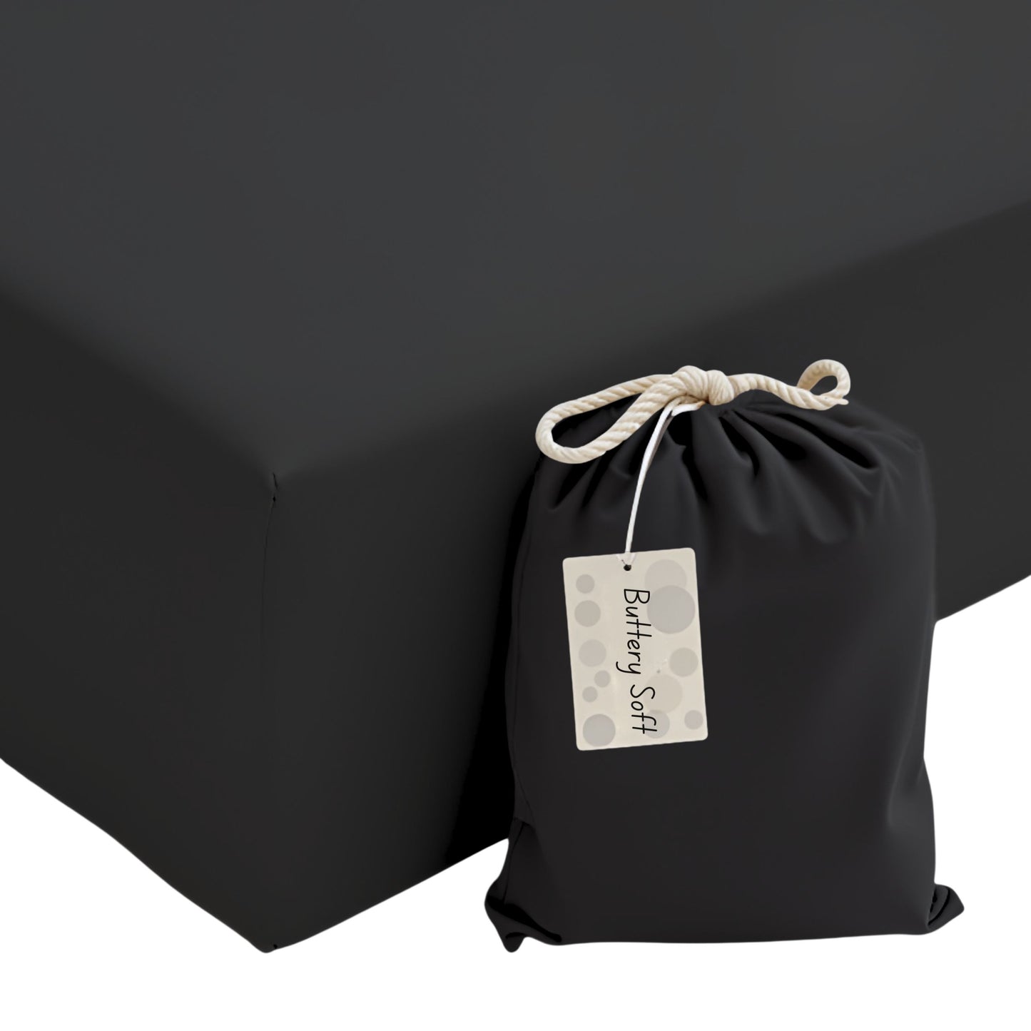 Raven Black Fitted Crib Sheet